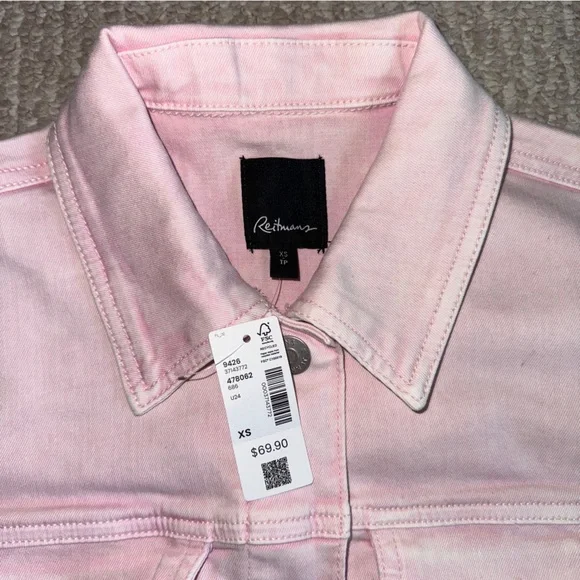 Pink cropped Jean jacket - Picture 7 of 11